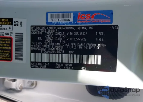 2024 Lexus Tx 350 Luxury z USA, uszkodzony, nr VIN 5TDAAAA67RS003711